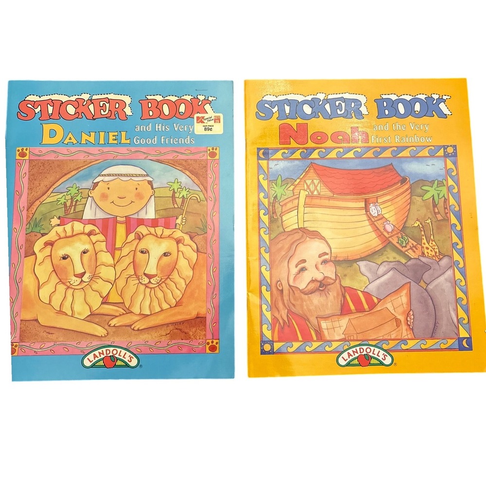 1994 Landolls Bible Sticker Book‎ Daniel Noah Set of 2 Religious Activity